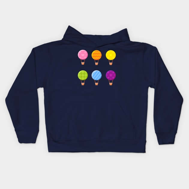 Hot air balloons Kids Hoodie by WordsGames